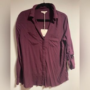 Beach lounge collection purple button up size M